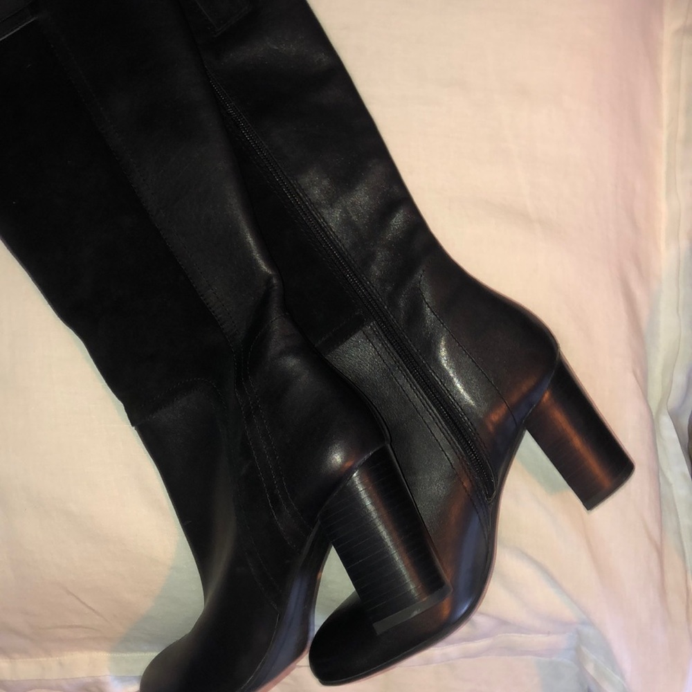 Franco Sarto black knee boots.